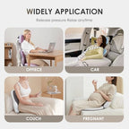 FLORICH Lumbar Support with Car headrest Back Pillow for Chairs Headrest Pillow for Car Ergonomic Ultrathick Memory Foam Back Pillow for Office Chair (Beige Grey) - Image 6