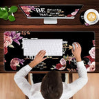 Keyboard Wrist Rest and Mouse Pad with Wrist Support Set Ergonomic Coaster,Memory Foam,Easy Typing Pain Relief,Large XL Desk Mat 31.5"x 11.8",Bible Verse Psalm 46-10 Adorable Peony Flower - Image 4