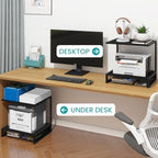 ELITEROO 2-Tier Printer Shelf with Drawers, Wooden Desk Shelf for Printer - Image 3