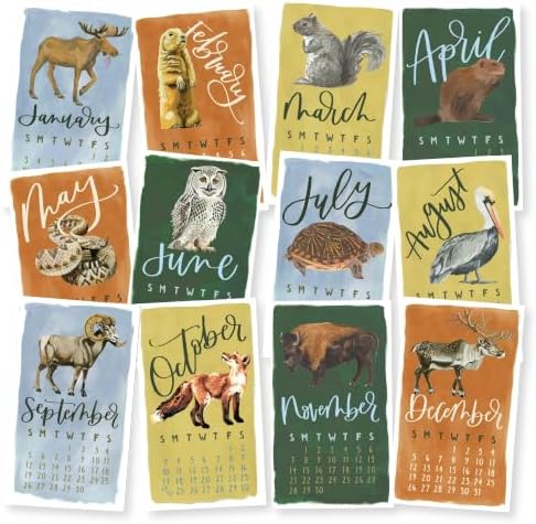 1Canoe2 2027 Mini Desk Calendar, Standing Calendar, National Parks Animals - Image 2