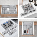 Neudeco Drawer Organizer Set, Silver, 5 Pack - Image 6