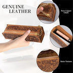 Gexmil Genuine Leather Pen Case, Hand-made Stationery Bag for Work Office - Image 7