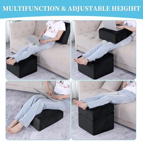 Under Desk Foot Rest, ROYALAY Ergonomic Office Footrest with 3 Adjustable Heights, High-Density Memory Foam Leg Rest for Home, Travel, Airplane with Washable Cover - Image 7