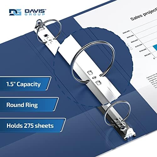 Premium Economy 3-Ring Binder, Spine Label, 1.5" Round Rings Royal Blue 6Pk - Image 2