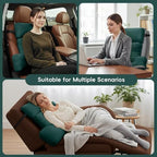 2 Piece Neck Pillow and Lumbar Support Back Cushion Set for Recliner, Green - Image 6