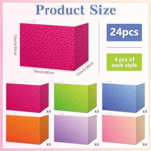 24 PCS Bulk Privacy Shields for Student Desk Colorful Swirl Style Testing Dividers Desk Privacy Shield Study Boards Panel Partition Folder for Back to School Classroom Must Have Teacher Table Supplies - Image 2