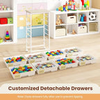 Giantex 8 Drawers Rolling Cart with Wheels, Wood Top, Sturdy Frame - Image 6