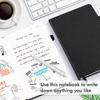 5 Pack Journal Notebook Bulk for School, Feela Hardcover Business Notebooks Classic Ruled Lined Journals with Pen Holder for Work Note Taking, with 5 Black Pens, 120 GSM, 5.1”x8.3”, A5, Black - Image 4
