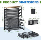 Ekisemio 8 Tier Desk File Organizer with Sliding Drawer, Desktop Organizers and Accessories, Letter Size File Organizer for Desk, Black - Image 3