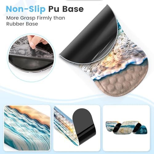 HAOCOO Ergonomic Mouse Pad & Keyboard Wrist Rest Set, Beach - Image 6