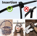 200lb Zip Ties Heavy Duty 18 Inch 350pcs, Large Black Cable Tie, Thick Heat Resistant Zipties, Big Wide Wire Ties, Industrial Tie Wraps for Outdoor Use - Image 6