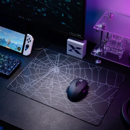XVX Glass Mouse Pad for Gaming, Black Spider Webs Hard Gaming Mousepad, Professional Large Mouse Mat 16.2" x 12.2", Special Glass Surface with Improved Precision and Speed - Image 6
