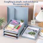 Wenqik Gray Letter Trays Stackable, 6 Pcs Plastic Desk Organizer - Image 6
