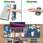 Ergonomic Keyboard Wrist Rest & Mouse Pad Wrist Rest Set, Large XXL Gaming Desk Mat 31.5"x 11.8" with Non-Slip Base for Home Office Study Gaming, Floral Butterfly Quote Bible Verse Philippians 4:13 - Image 6