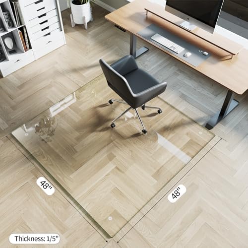 [Tempered Glass] 48" x 48" Glass Office Chair Mat for Carpet - Image 2