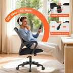 BestOffice Ergonomic Office Chair | Mid-Back Swivel Desk Chair | Dark Black - Image 4