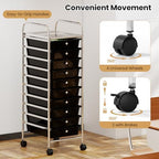 Giantex Rolling Storage Cart with 10 Drawers, Utility Cart with Tabletop, Drawer Organizer with Wheels for Craft Art Paper Tool, Mobile Organization & Sorting for Office Home School School Supplies - Image 6