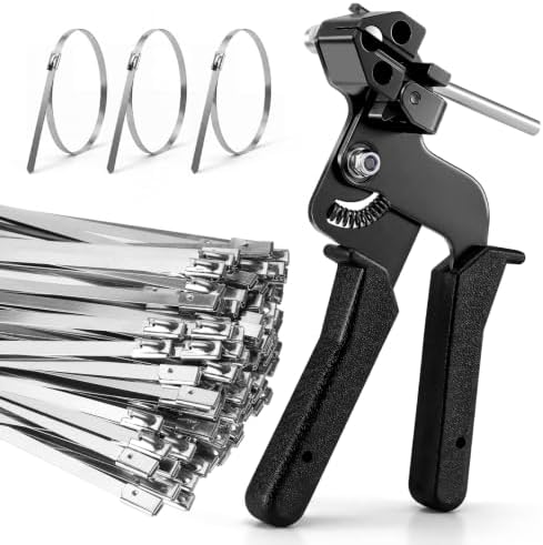Cable Tie Gun Kit with 120PCS 11.8 Inch Stainless Steel Zip Ties by Unknown