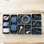 Three by Three Seattle Recycled Felt Storage Bins Set of 10 (Charcoal) - Image 3