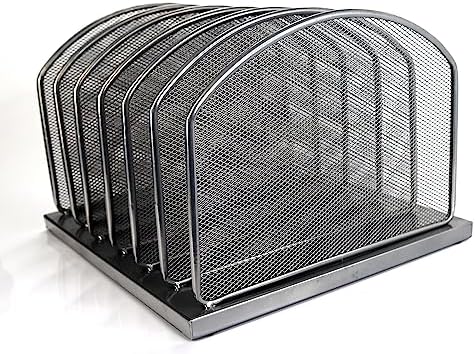 Huron 6-Slot Vertical Organizer, Black Steel Mesh - Image 3