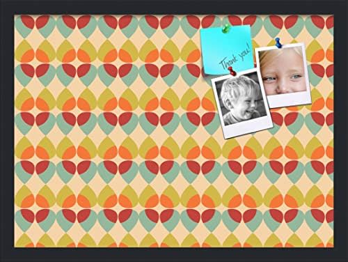PinPix 22x16 inch Cork Bulletin Board. This Decorative Framed Pin Board Comes with Abstract Pattern in Color Design and Satin Black. Ideal for Home, Office Decor or School (PinPix-564) by PinPixBulletinBoards