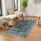 DUKINO 2x4 Rug for Entryway, Animal Washable Runner Rug for Kitchen, Blue - Image 3