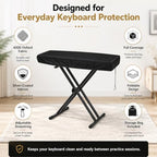 88 Key Piano Keyboard Cover for Yamaha DGX Series DGX-670 2021-present, 210D Oxford Waterproof Digital Piano Dust Cover with Silver Coating, Adjustable Drawstring & Storage Bag - Image 4