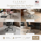 Tempered Glass Chair Mat with Lip for Carpet, 36" x 48" Tabbed, Clear - Image 5
