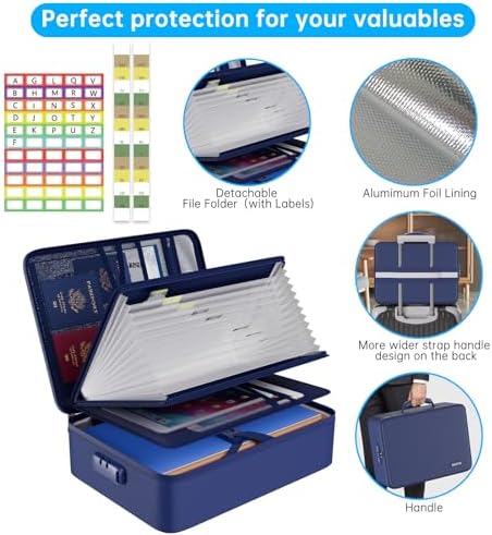 ENGPOW Fireproof Document Organizer Bag with Lock ＆ Accordion File Folder - Image 5