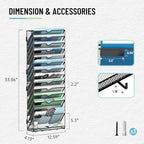 SUPEASY 15-Tier Wall File Organizer with Hooks, Wall Mounted Mail Organizer - Image 5