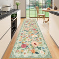 DUKINO 2.6x10 Runner Rug for Hallway, Washable Kitchen Rugs Non Slip, Green by DUKINO
