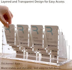 SANRUI Vertical Acrylic Business Card Holder for Desk, 3 Tier 12 Slot - Image 4