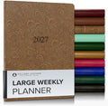 Gallery Leather Large Weekly Planner 2026-2027 Floral Espresso by GalleryLeather