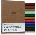 Gallery Leather Large Weekly Planner 2026-2027 Floral Espresso by GalleryLeather