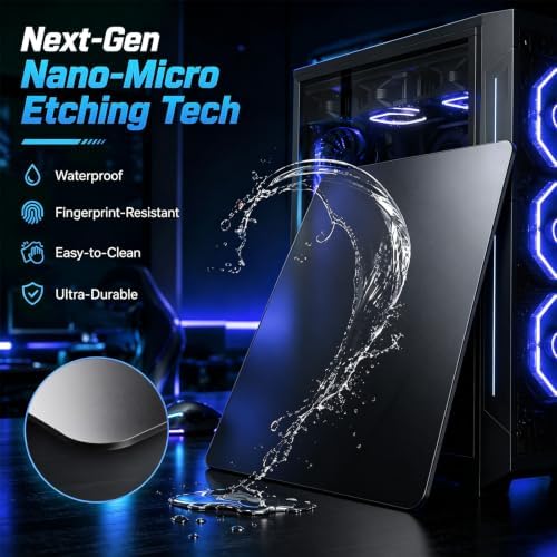 Glass Gaming Mouse Pad, 5.0 Nano Etched Surface, Custom PU Non Slip Base, Esports Level Speed & Precision, Tempered Glass, Waterproof & Durable, 410mm*310mm Multi-Use Sizes (Black Terrain) - Image 6