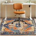 Office Chair Mat for Hardwood Floor, 48"x60" Desk Chair Mats for Rolling Chair Easy to Clean, Anti-Slip Floor Protector Rug Easy Glide Desk Computer Chair Mat for Hard Floor Home Office(Blue Orange) by YSYTLCL