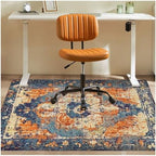 Office Chair Mat for Hardwood Floor, 48"x60" Desk Chair Mats for Rolling Chair Easy to Clean, Anti-Slip Floor Protector Rug Easy Glide Desk Computer Chair Mat for Hard Floor Home Office(Blue Orange) by YSYTLCL