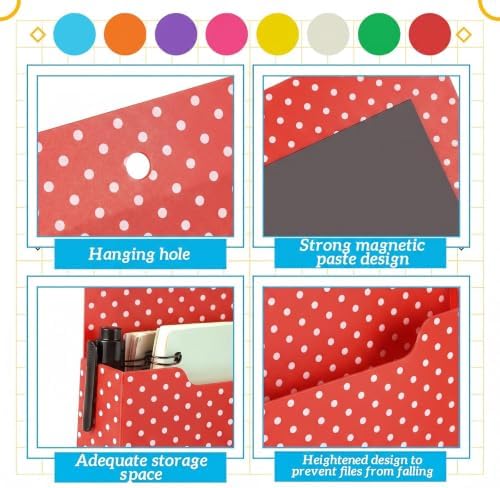 Gilprop 8 Pack Magnetic File Folder Holder for Whiteboard Classroom Storage - Image 3