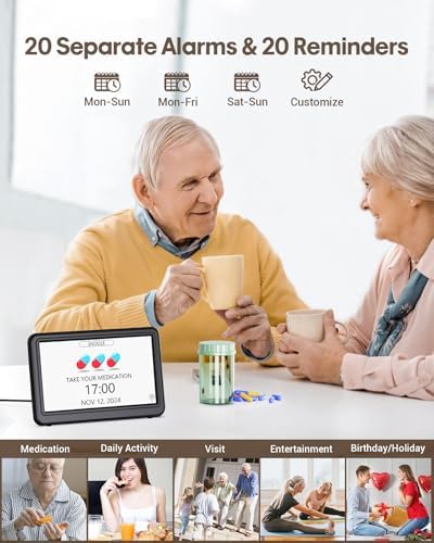 Clock with Day and Date for Elderly,7" Large Display Digital Calendar Clock - Image 3