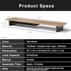amesoba White Oak Dual‑Tier Ergonomic Desk Setup – Modern Wooden Monitor Stand & Workspace Riser, Home Office & Minimalist Aesthetic (White Oak, Large) - Image 4