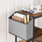 MAHANCRIS Printer Stand with Storage Bag, 3-Tier Mobile Under Desk Printer Cart with Wheels, Wood Rolling Printer Table, Organizer Shelf for Study, Office, Living Room, Rustic Brown PTHR2201 - Image 5