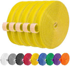 IFNOW 32FT Reusable Fastening Tape Cable Ties Double-Sided Hook-and-Loop Cable Management Tape Strength and Durability 0.4''/Width (5, Yellow) by IFNOW
