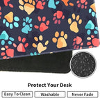 Large XXL Gaming Desk Mat 31.5"x 11.8", Ergonomic Keyboard Wrist Rest & Mouse Pad Wrist Rest + Coaster Set, Non-Slip Base, Memory Foam, Office and Home, Color Dog Paw Prints - Image 5