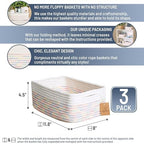 NaturalCozy 11.8"x8"x4.5” Rectangle Storage Baskets for Shelves 3 Pack | Cotton Rope Woven Small Baskets for Organizing | Small Storage Bins for Nursery, Bathroom, Closet, Shelf, Decorative, Gift - Image 2