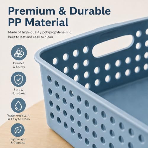 8 Pack Classroom Paper Basket, A4 Organizing Boho Trays for Teachers Students, Fun Turn-in Bins, Classroom Storage Plastic Organizer Holder for Office Desk Room Trays - Image 3