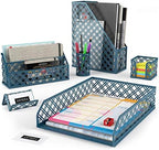 ARTEZA Desk Organizer Set, 6-Piece Dark Green, Includes Pencil Cup, Letter Sorter, Tray, Magazine Holder, Name Card & Sticky Note Holder by ARTEZA