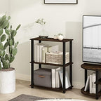 Furinno TURN-S-TUBE Storage Shelves, 3-Tier Book Shelf, Corner Shelf, Toolless Open Shelves, for Organization and Storage, Living Room, Garage, Home Office, Amber Pine - Image 2