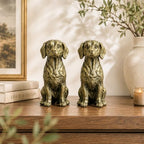 Antique Brass Dog Bookends Set of 2, Decorative Shelf Decor - Image 6