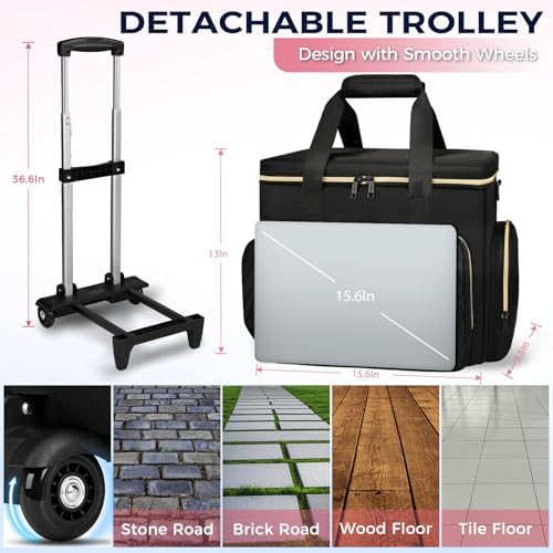 Ytonet Rolling Cart for Teachers with Detachable Dolly & Teacher Tote Bag - Image 2