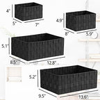 Posprica Woven Storage Baskets for Organizing 6 Pack, Large&Small Storage Cube Bins Set for Bathroom, Storage Boxes Container for Drawer, Closet, Shelf, Dresser, Black - Image 4